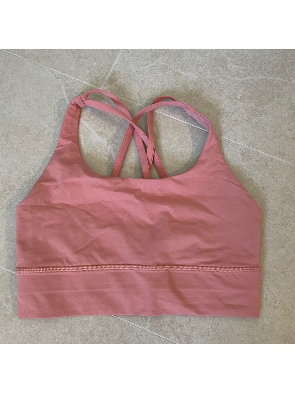 Lululemon energy longline sports bra pink